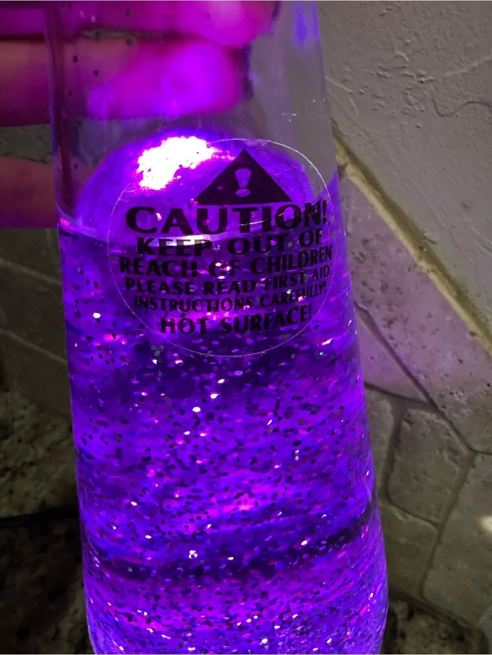 Vintage Original Lava Lite Wizard Glitter Lamp Purple Liquid Moon  Stars Works!